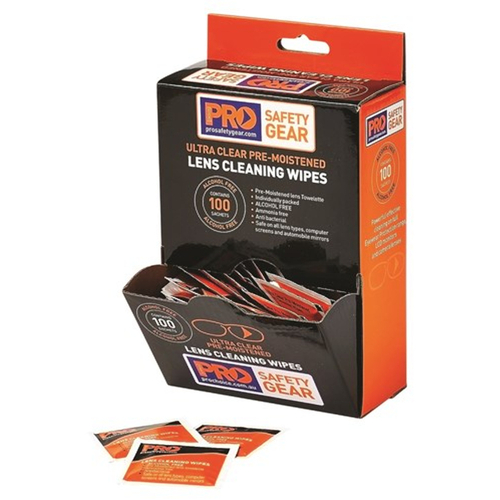 WORKWEAR, SAFETY & CORPORATE CLOTHING SPECIALISTS  - Lens Cleaning Wipes. Alcohol Free. Box of 100