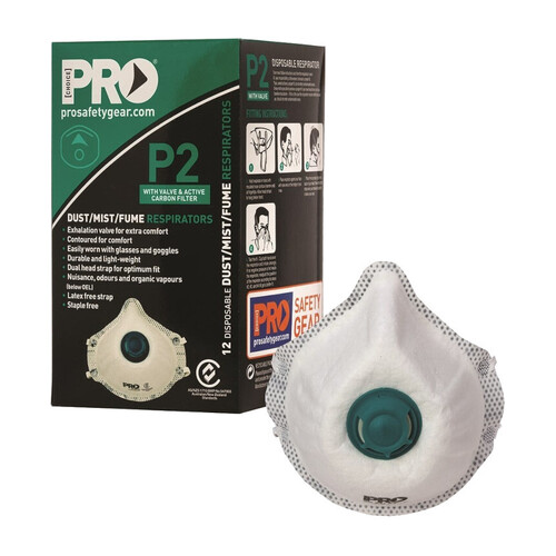 WORKWEAR, SAFETY & CORPORATE CLOTHING SPECIALISTS  - P2 with Valve & Carbon Filter Respirators - Box of 12