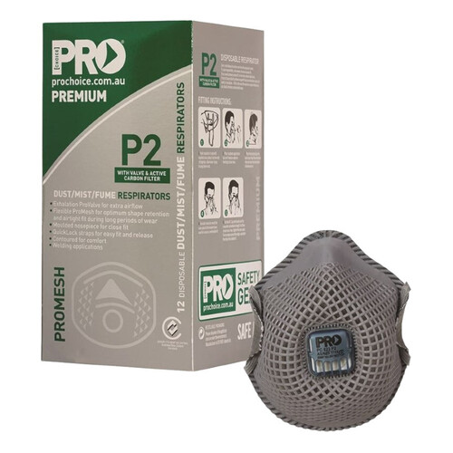 WORKWEAR, SAFETY & CORPORATE CLOTHING SPECIALISTS  - ProMesh P2 with Valve & Carbon Filter Respirators - Box 12