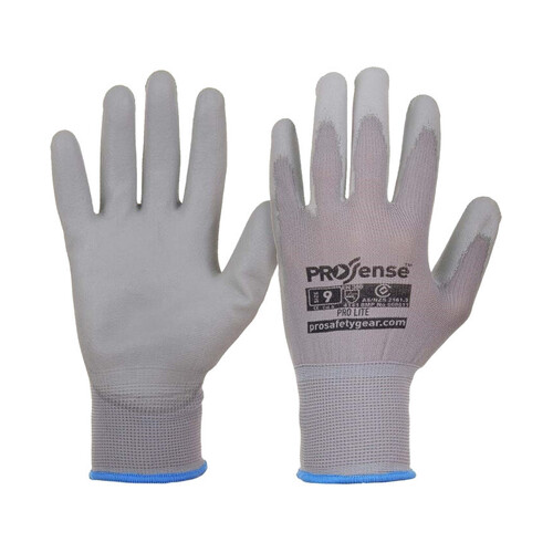 WORKWEAR, SAFETY & CORPORATE CLOTHING SPECIALISTS  - PRO-LITE Grey PU Palm on Grey Nylon Liner