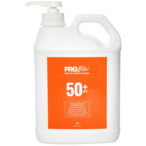 WORKWEAR, SAFETY & CORPORATE CLOTHING SPECIALISTS  - PRO BLOC 50+ Sunscreen - 2.5L