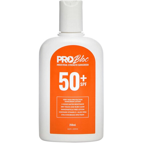 WORKWEAR, SAFETY & CORPORATE CLOTHING SPECIALISTS  - PRO BLOC 50+ Sunscreen - 250ml