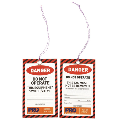 WORKWEAR, SAFETY & CORPORATE CLOTHING SPECIALISTS  - Safety Tag "DANGER" 125mm x 75mm. Pack of 100