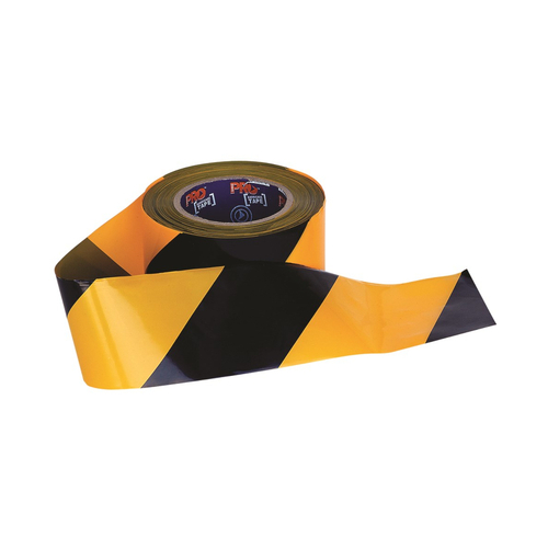WORKWEAR, SAFETY & CORPORATE CLOTHING SPECIALISTS  - Barricade Tape - 100mm x 75m Yellow / Black