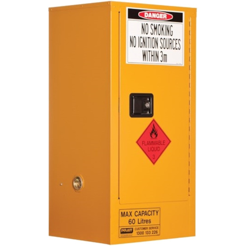 WORKWEAR, SAFETY & CORPORATE CLOTHING SPECIALISTS  - Flammable Storage Cabinet 60L 1 Door, 2 Shelf