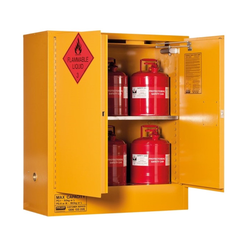 WORKWEAR, SAFETY & CORPORATE CLOTHING SPECIALISTS  - Flammable Storage Cabinet 160L 2 Door, 2 Shelf