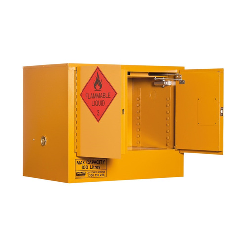 WORKWEAR, SAFETY & CORPORATE CLOTHING SPECIALISTS  - Flammable Storage Cabinet 100L 2 Door, 1 Shelf