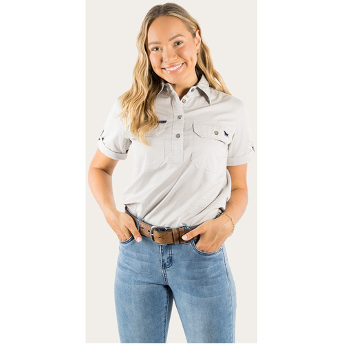 WORKWEAR, SAFETY & CORPORATE CLOTHING SPECIALISTS  - Jules Womens Half Button Short Sleeve Work Shirt