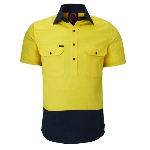 WORKWEAR, SAFETY & CORPORATE CLOTHING SPECIALISTS  - Closed Front 2 Tone S/S Shirt