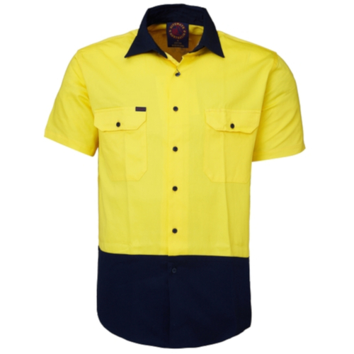 WORKWEAR, SAFETY & CORPORATE CLOTHING SPECIALISTS  - Vented Open Front Lightweight Shirt - Short Sleeve