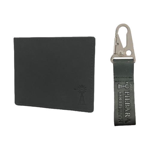WORKWEAR, SAFETY & CORPORATE CLOTHING SPECIALISTS  - Pilbara Leather Wallet & Leather Keychain