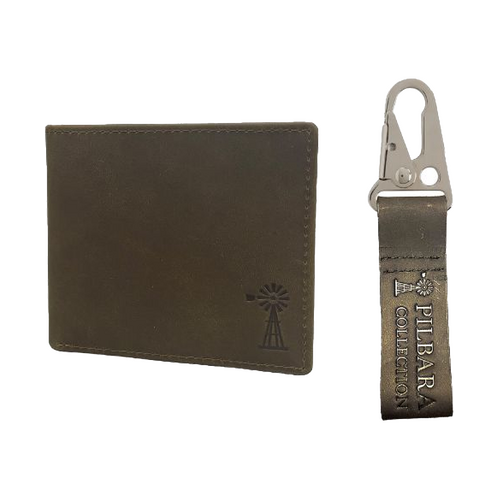 WORKWEAR, SAFETY & CORPORATE CLOTHING SPECIALISTS  - Pilbara Leather Wallet & Leather Keychain