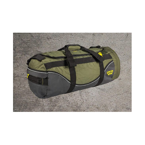 WORKWEAR, SAFETY & CORPORATE CLOTHING SPECIALISTS  - INDUSTRIAL DUFFLE BAGS - MEDIUM CANVAS - 750 x 330mm - 64Ltr - GREEN/BLACK - PCC - 64L - 1.55kg