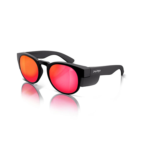 WORKWEAR, SAFETY & CORPORATE CLOTHING SPECIALISTS  - Cruisers Matte Black Frame/Mirror Red Polarised