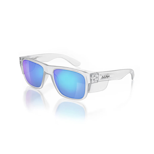 WORKWEAR, SAFETY & CORPORATE CLOTHING SPECIALISTS  - Fusions Clear Frame/Mirror Blue Polarised