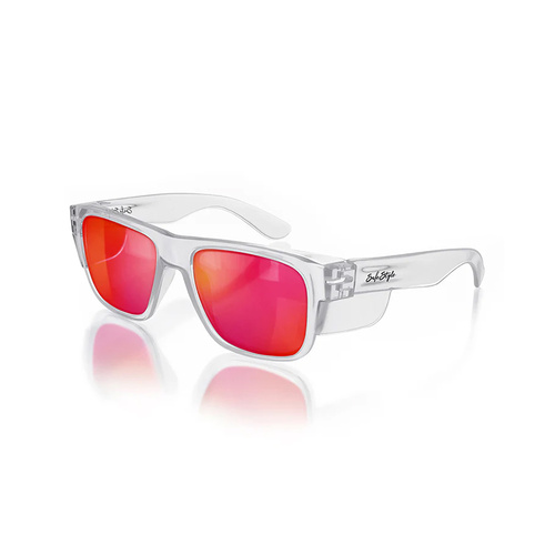WORKWEAR, SAFETY & CORPORATE CLOTHING SPECIALISTS  - Fusions Clear Frame/Mirror Red Polarised
