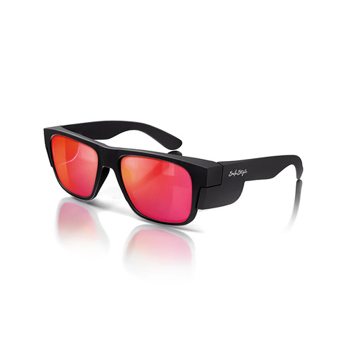 WORKWEAR, SAFETY & CORPORATE CLOTHING SPECIALISTS  - Fusions Matte Black Frame/Mirror Red Polarised