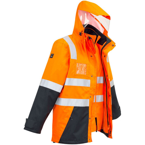 WORKWEAR, SAFETY & CORPORATE CLOTHING SPECIALISTS  - Mens Hi Vis 4 in 1 Waterproof Jacket