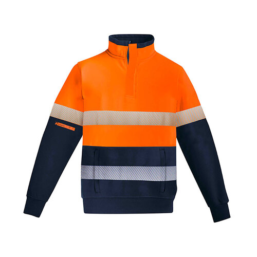WORKWEAR, SAFETY & CORPORATE CLOTHING SPECIALISTS  - Fire Armour - Mens Orange Flame HRC 2 Hoop Taped 1/4 Zip Brushed Fleece