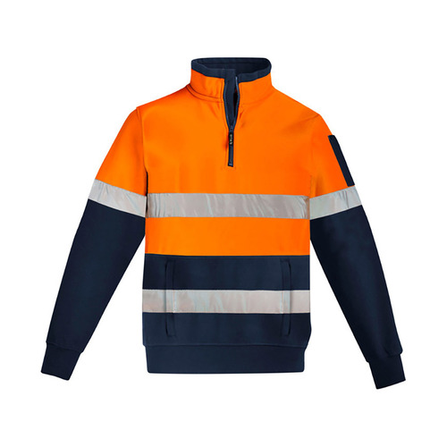 WORKWEAR, SAFETY & CORPORATE CLOTHING SPECIALISTS  - Mens Hi Vis 1/4 Zip Pullover - Hoop Taped