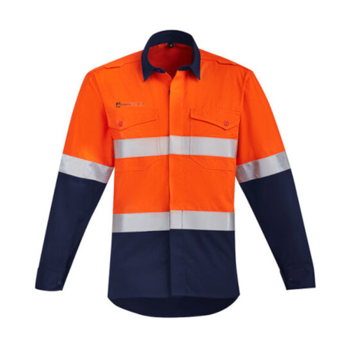 WORKWEAR, SAFETY & CORPORATE CLOTHING SPECIALISTS  - Fire Armour - Mens Orange Flame HRC 2 Hoop Taped Open Front Spliced Shirt