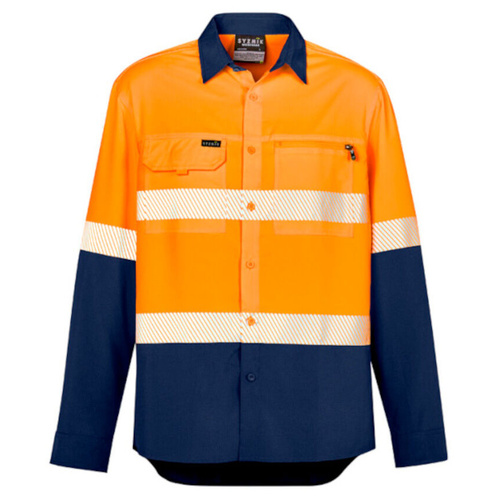 WORKWEAR, SAFETY & CORPORATE CLOTHING SPECIALISTS  - Mens Hi Vis Outdoor Segmented Tape L/S Shirt