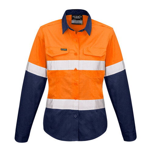 WORKWEAR, SAFETY & CORPORATE CLOTHING SPECIALISTS  - Womens Rugged Cooling Hi Vis Taped L/S Shirt