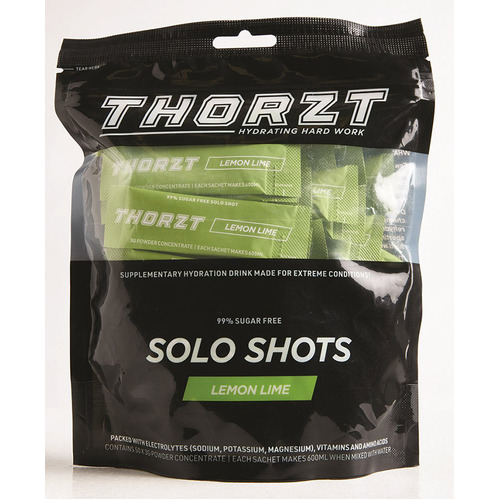 WORKWEAR, SAFETY & CORPORATE CLOTHING SPECIALISTS  - Solo Shot Sachet 3g Solo Shots Pack x 50pk,Lemon Lime
