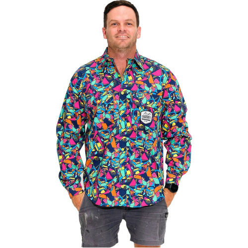 WORKWEAR, SAFETY & CORPORATE CLOTHING SPECIALISTS  - MENS VENTURA FULL PRINT FULL PLACKET WORKSHIRT