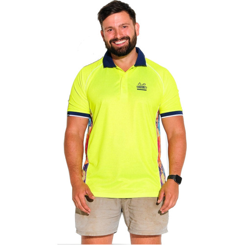 WORKWEAR, SAFETY & CORPORATE CLOTHING SPECIALISTS  - YELLOW FRACTAL POLO