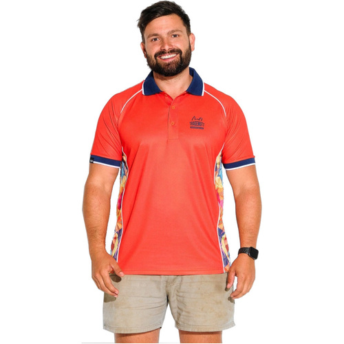 WORKWEAR, SAFETY & CORPORATE CLOTHING SPECIALISTS  - ORANGE FRACTAL POLO