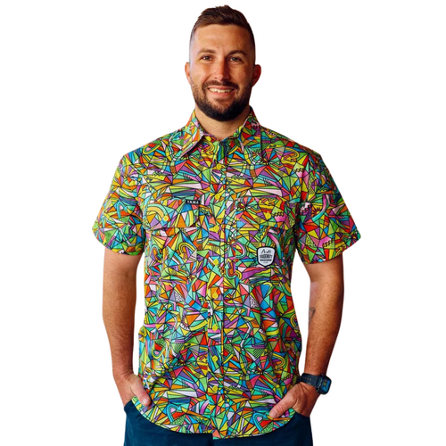 WORKWEAR, SAFETY & CORPORATE CLOTHING SPECIALISTS  - Men's Bonza Short Sleeve Full Print Workshirt