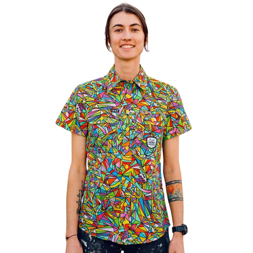 WORKWEAR, SAFETY & CORPORATE CLOTHING SPECIALISTS  - Women's Bonza Short Sleeve Full Print Workshirt