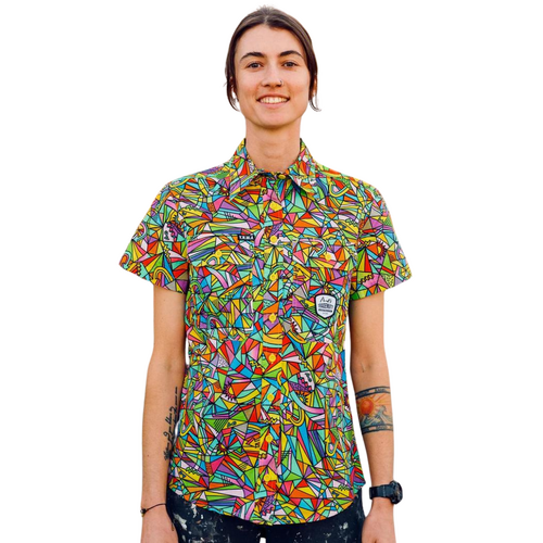 Women's Bonza Short Sleeve Full Print Workshirt