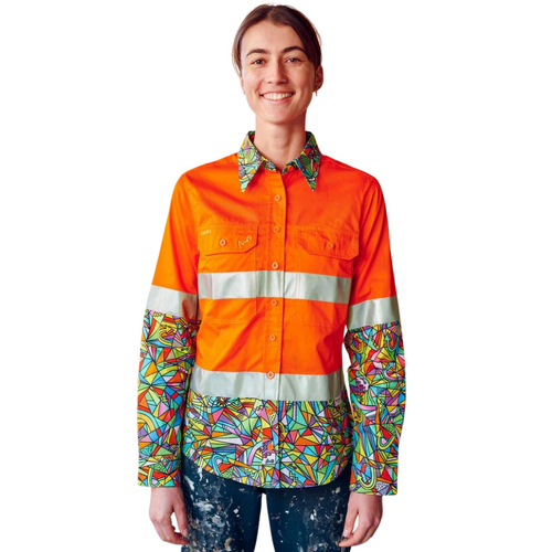 WORKWEAR, SAFETY & CORPORATE CLOTHING SPECIALISTS  - Women's Bonza Orange Day/Night Hi Vis Workshirt