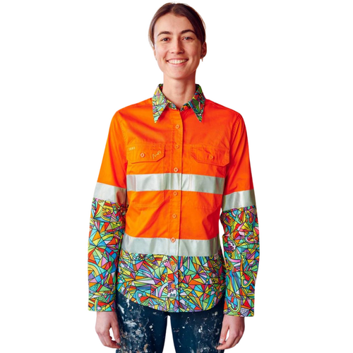 Women's Bonza Orange Day/Night Hi Vis Workshirt