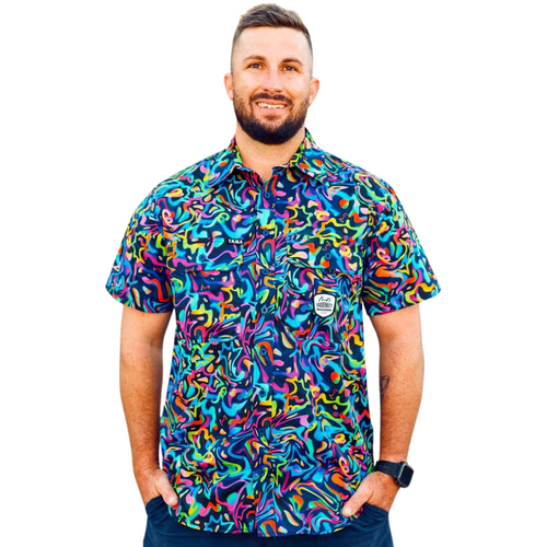 WORKWEAR, SAFETY & CORPORATE CLOTHING SPECIALISTS  - Men's Pearler Short Sleeve Full Print Workshirt