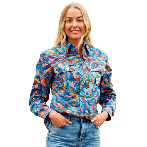 WORKWEAR, SAFETY & CORPORATE CLOTHING SPECIALISTS  - Women's Snazzy Full Button Full Print Workshirt