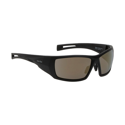 WORKWEAR, SAFETY & CORPORATE CLOTHING SPECIALISTS  - CHISEL - Matt Black Frame, Gold Revo Lens - Safety Sunglasses