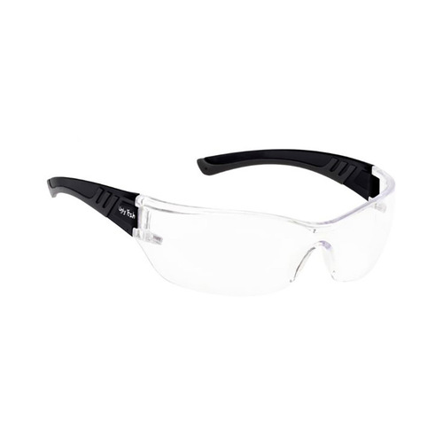 WORKWEAR, SAFETY & CORPORATE CLOTHING SPECIALISTS  - COMMANDO Glasses - Matt Black Frame, Clear Lens - Safety Shield