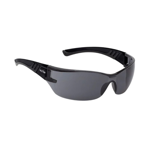 WORKWEAR, SAFETY & CORPORATE CLOTHING SPECIALISTS  - COMMANDO Glasses - Matt Black Frame, Smoke Lens - Safety Shield
