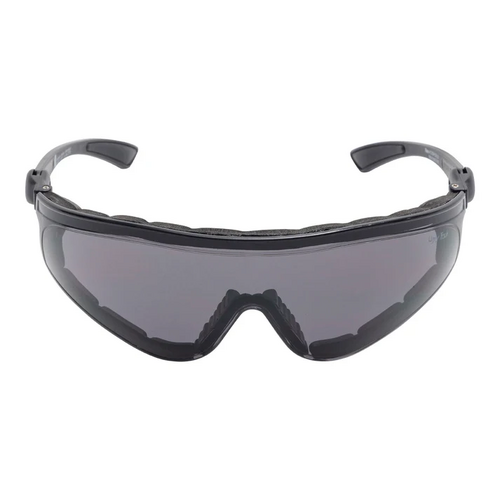 WORKWEAR, SAFETY & CORPORATE CLOTHING SPECIALISTS  - FLARE with Protective Seal - Matt Black Frame, Indoor/Outdoor Smoke Lens - Safety Glasses