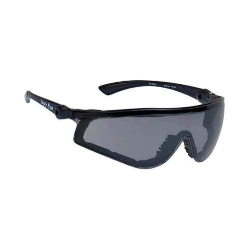 WORKWEAR, SAFETY & CORPORATE CLOTHING SPECIALISTS  - FLARE with Protective Seal - Matt Black Frame, Smoke Lens - Safety Glasses