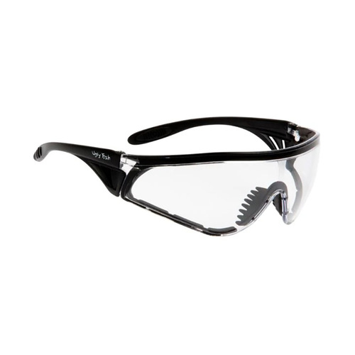 WORKWEAR, SAFETY & CORPORATE CLOTHING SPECIALISTS  - FLARE with Vented Arms & Protective Seal - Matt Black Frame, Clear Lens - Safety Glasses