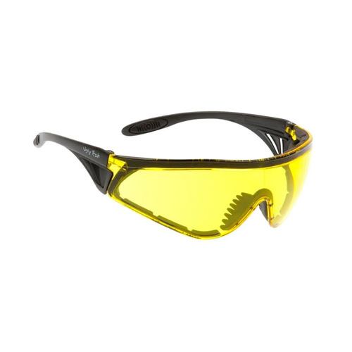 WORKWEAR, SAFETY & CORPORATE CLOTHING SPECIALISTS  - FLARE with Vented Arms & Protective Seal - Matt Black Frame, Yellow Lens - Safety Glasses