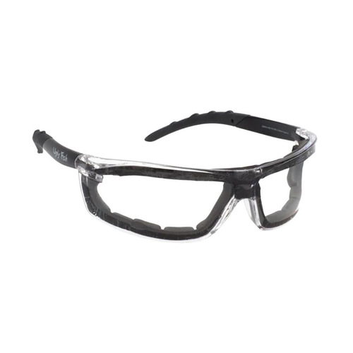 WORKWEAR, SAFETY & CORPORATE CLOTHING SPECIALISTS  - GUARDIAN Glasses with Positive Seal - Matt Black Frame, Clear Lens - Safety Shield