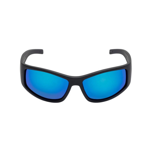 WORKWEAR, SAFETY & CORPORATE CLOTHING SPECIALISTS  - FLEX RSU5507 MBL.B - Matt Black Frame, Blue Revo Lens - Unbreakable Safety Sunglasses