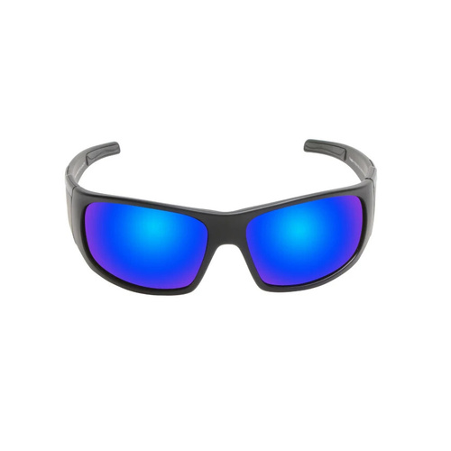 WORKWEAR, SAFETY & CORPORATE CLOTHING SPECIALISTS  - TRADIE - Matt Black Frame, Blue Revo Lens - Safety Sunglass