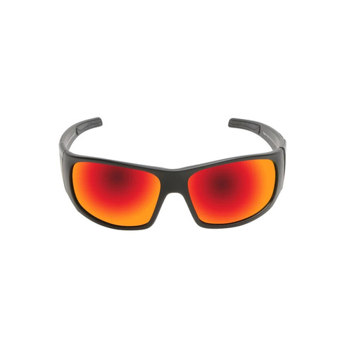 WORKWEAR, SAFETY & CORPORATE CLOTHING SPECIALISTS  - TRADIE - Matt Black Frame, Red Revo Lens - Safety Sunglass