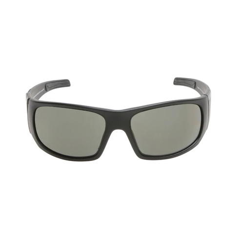 WORKWEAR, SAFETY & CORPORATE CLOTHING SPECIALISTS  - TRADIE - Matt Black Frame, Smoke Polarized Lens - Safety Sunglass